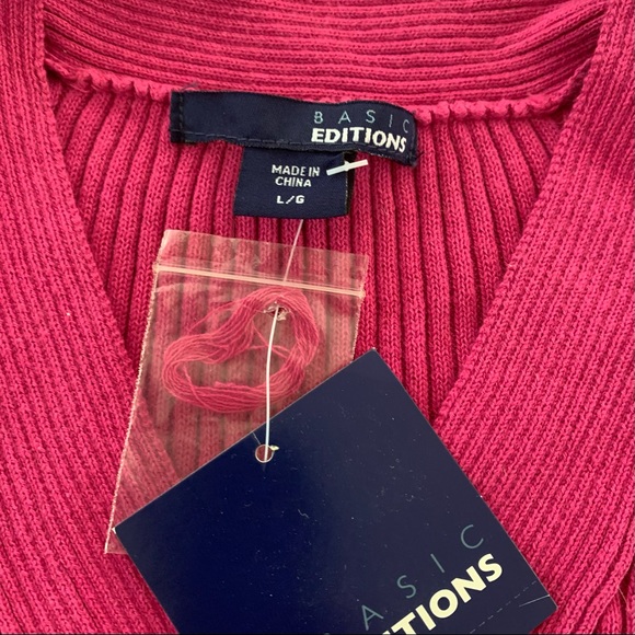 Ribbed Crossover V-neck Sweater - Picture 3 of 3